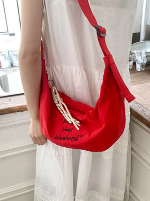 Nylon Imported Size &amp shoulder bag in Yellow with relaxed silhouette