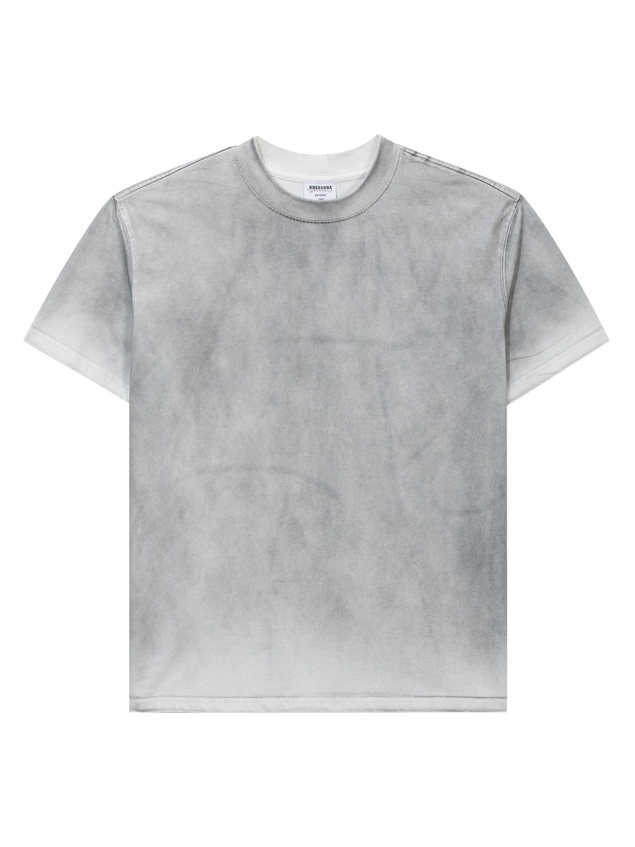 White Gray t-shirt with hip-length and pullover