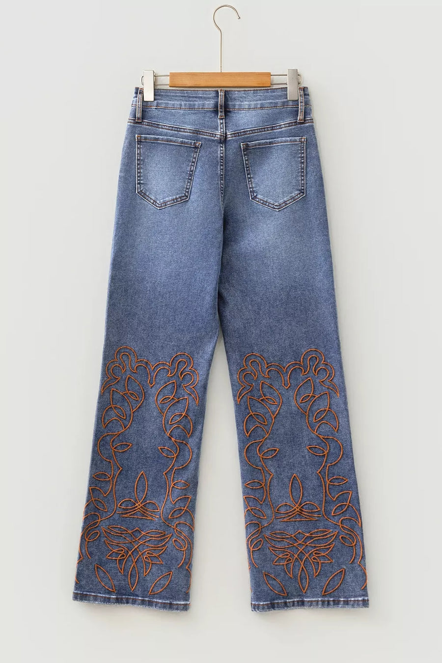 Embroidered Flare Leg Jeans option 8