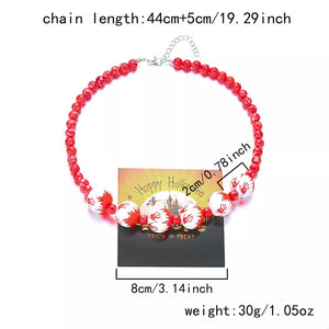 jewelry set in red with 2-piece set and collar length