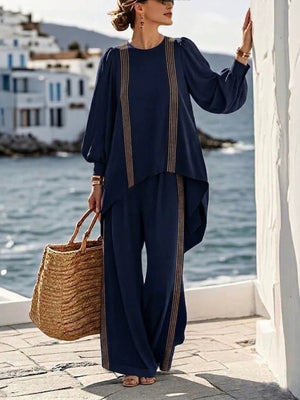 lounge set in Dust Storm with striped and long sleeve