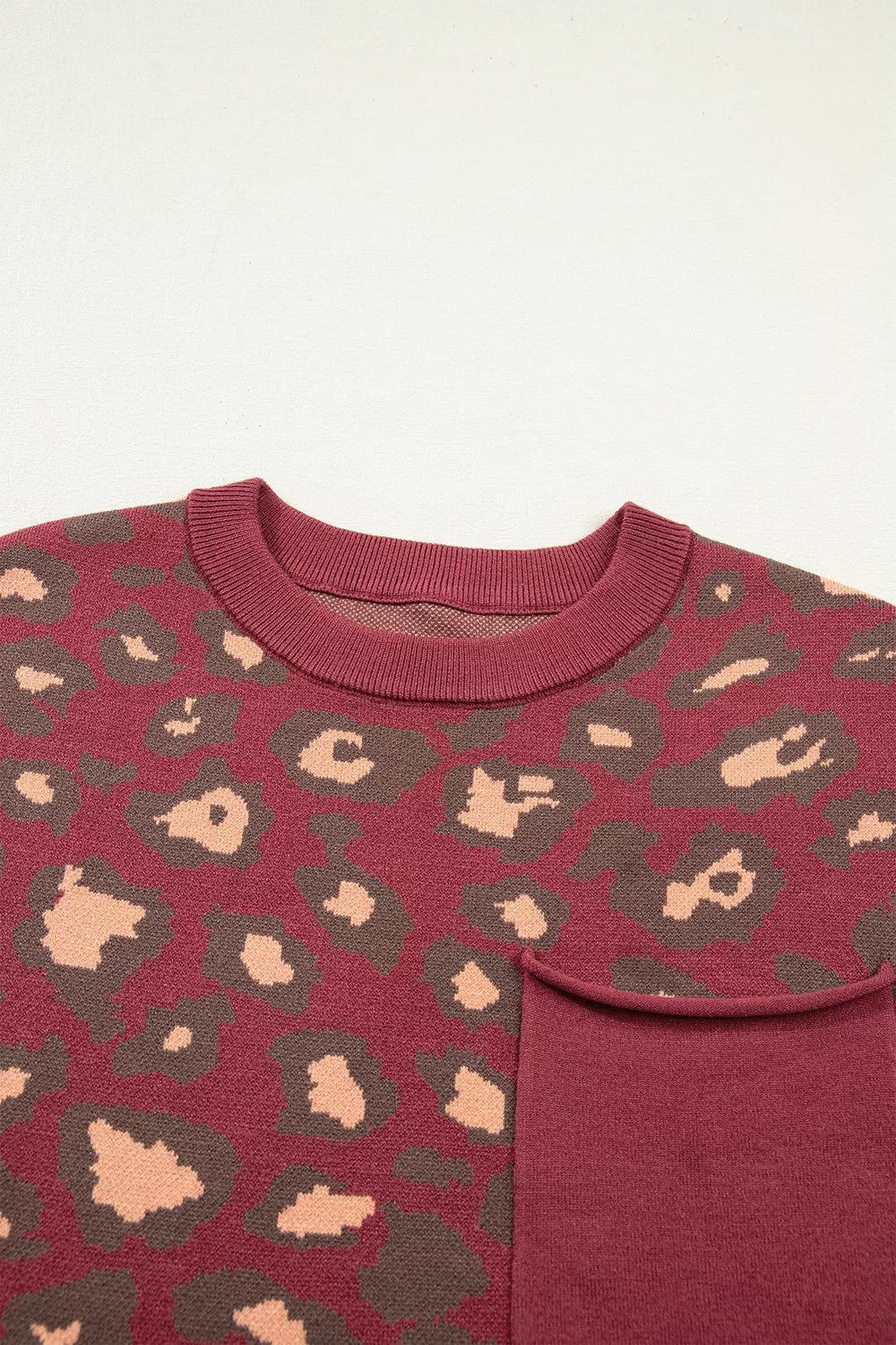 Deep Red pullover sweater with hip-length and pullover