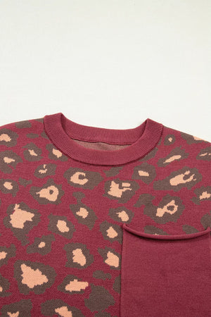 Deep Red pullover sweater with hip-length and pullover