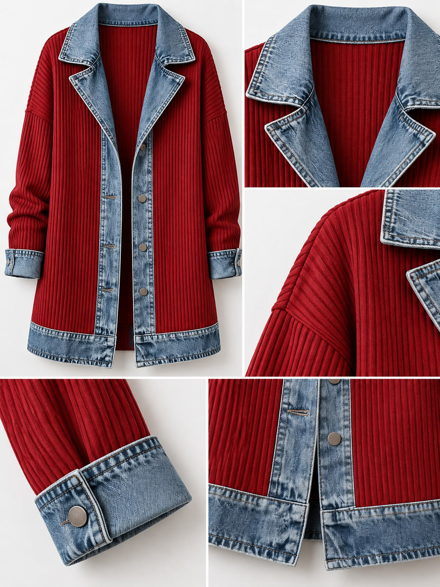 light blue cardigan with ribbed and long sleeve