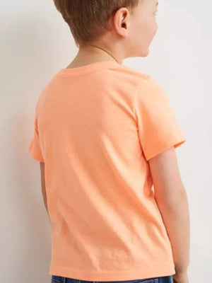 Toddler crew neck cotton t-shirt with crocodile surf adventure print