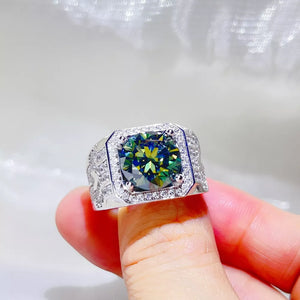 925 Sterling Silver Moissanite Solitaire Cocktail Ring option 3