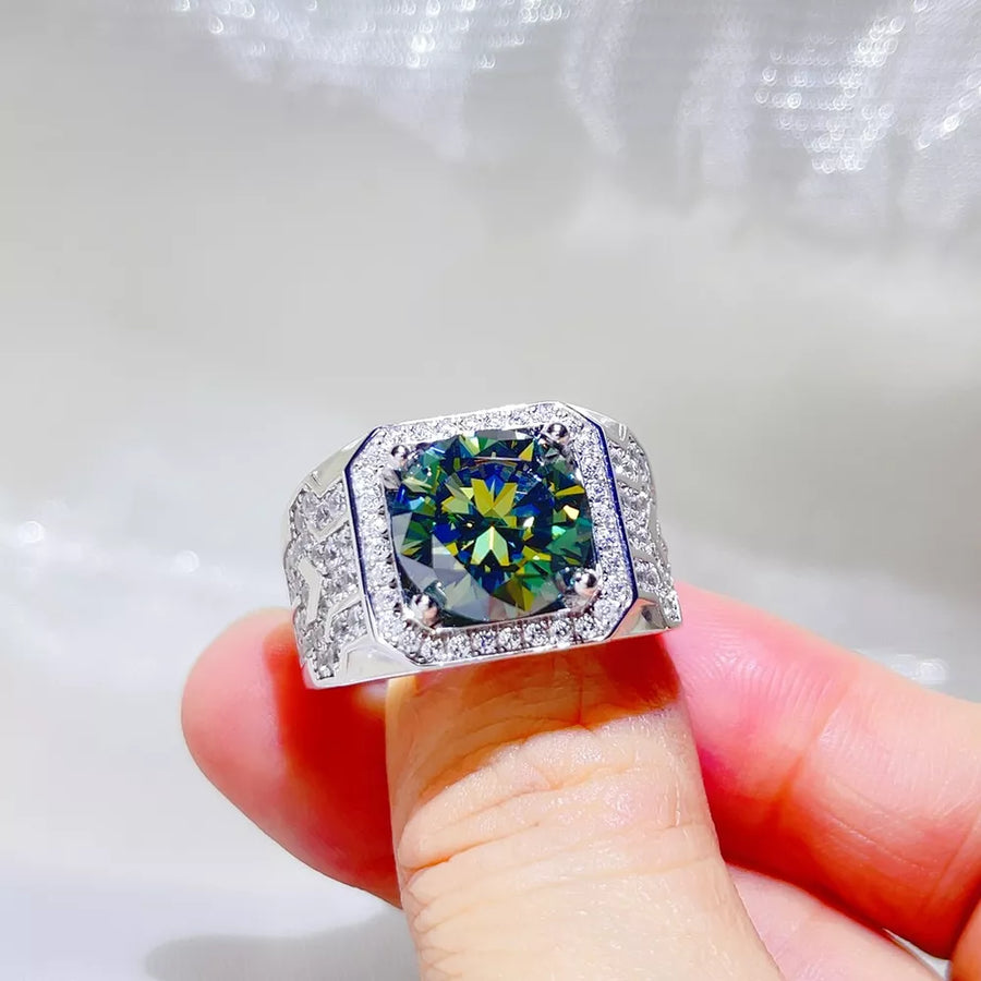 925 Sterling Silver Moissanite Solitaire Cocktail Ring option 3