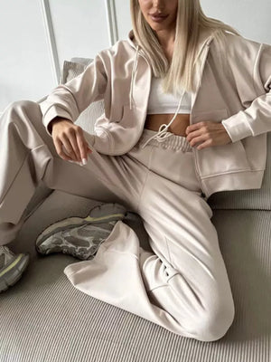 100% polyester Care instructions: Machine wash cold lounge set in Yellow with relaxed, wide-leg silhouette