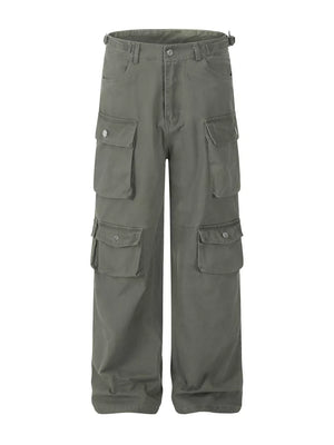 Men S Loose Fit Cargo Pants in Grey