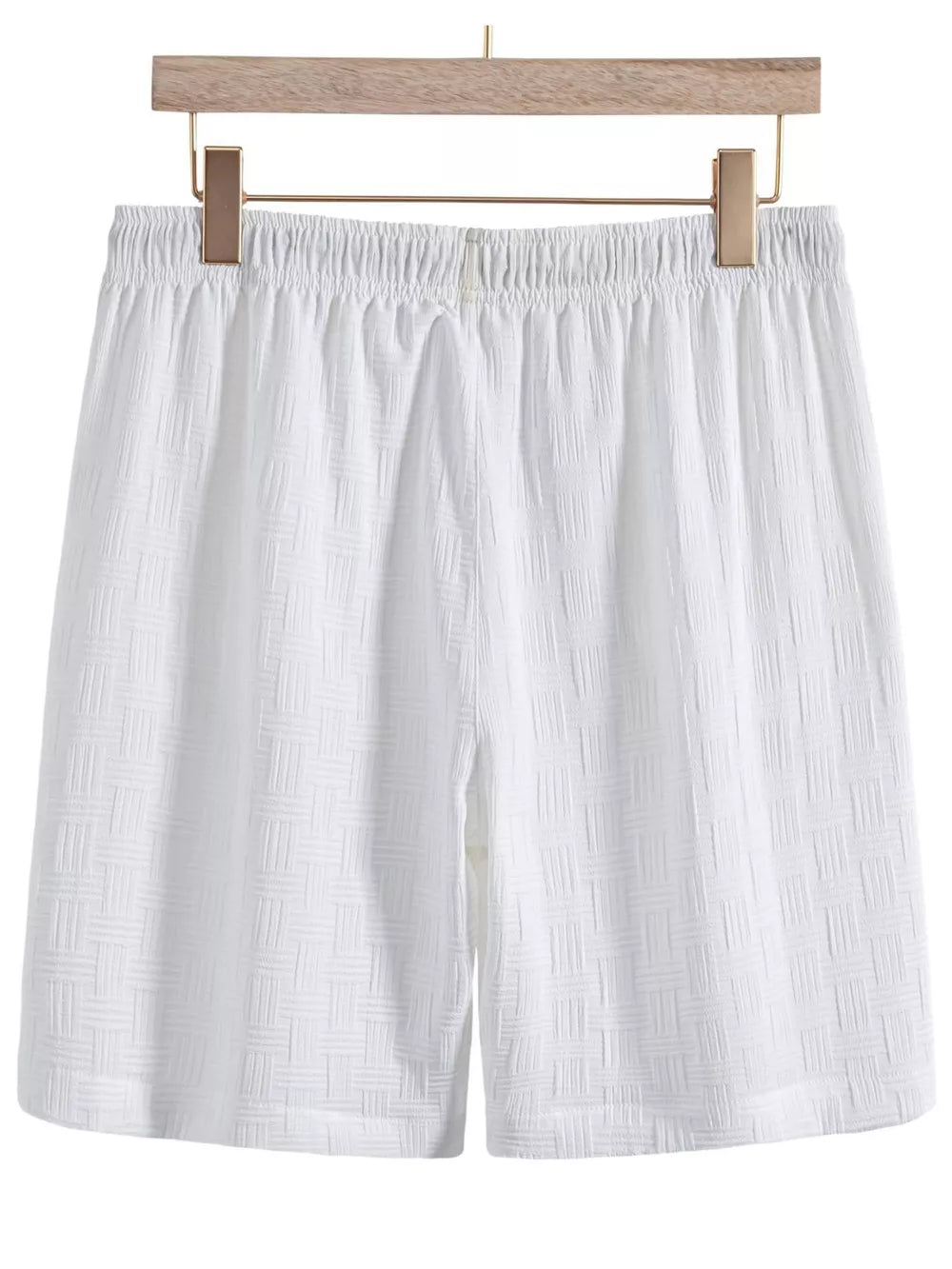 Black Men's Textured Drawstring Shorts
