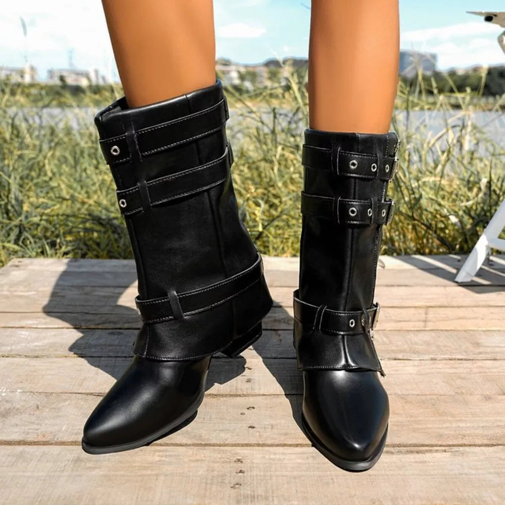 PU Leather,Rubber Imported Size &amp boots in dark brown with structured silhouette