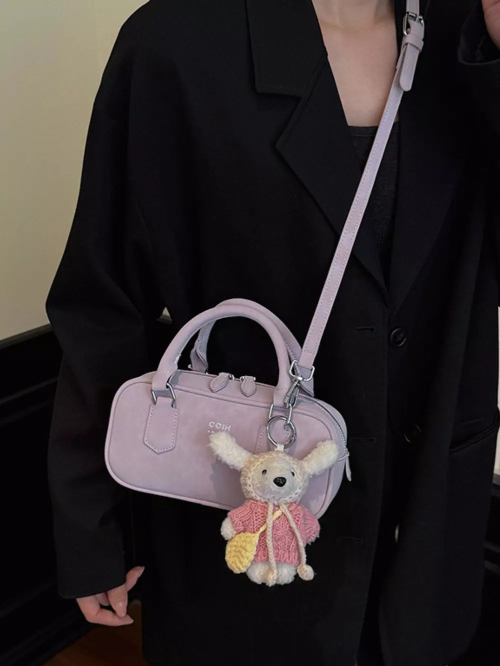 Top Handle Barrel Handbag in Blue