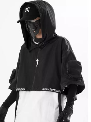 Men's Oversized Cropped Hoodie in Grey