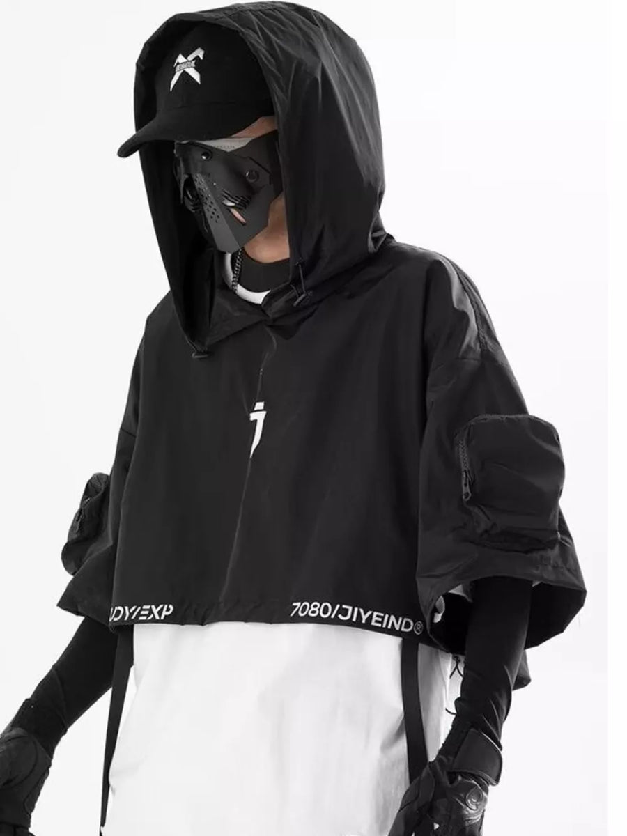 Men's Oversized Cropped Hoodie in Grey