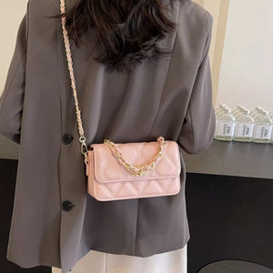 Quilted Chain Strap Crossbody Bag option 6