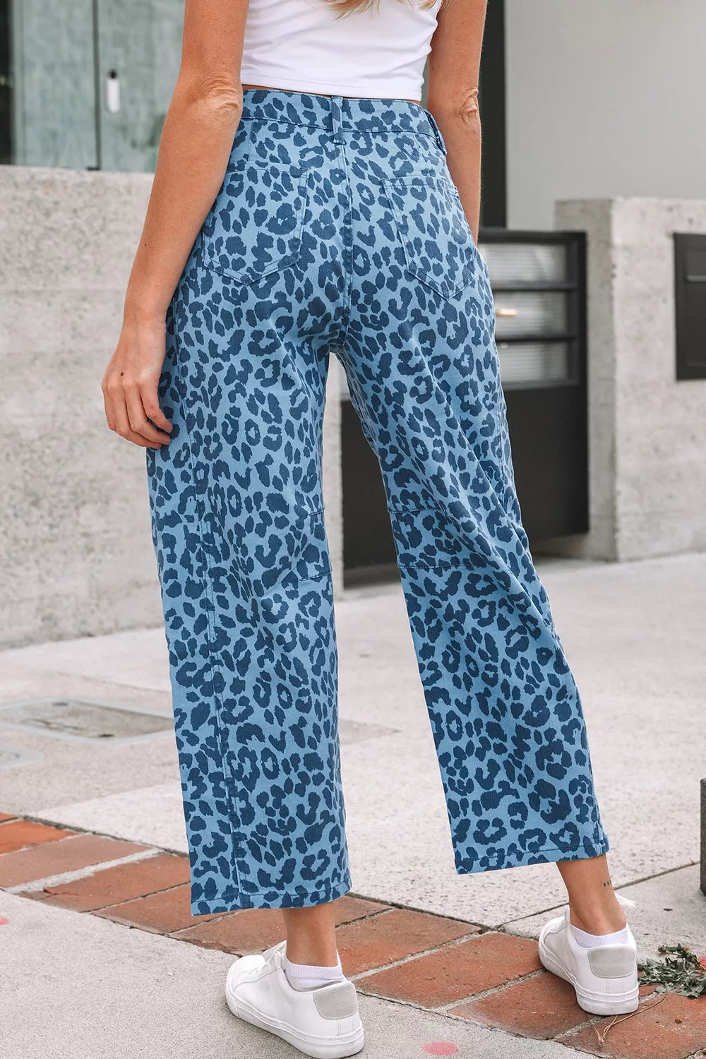 Leopard Print Barrel Leg Jeans in this colorway
