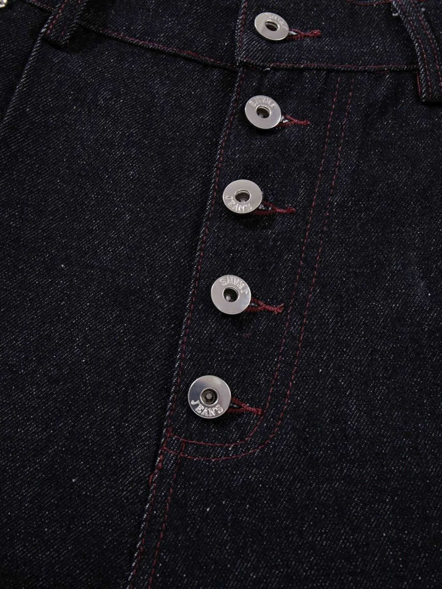 jeans featuring color-block in dark blue with 100% polyester Care instructions: Machine wash cold texture