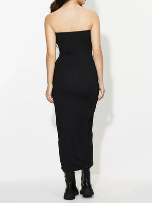 Side Stripe Strapless Maxi Dress option 6