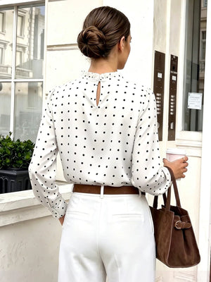 100% polyester Care instructions: Machine wash cold blouse in White with regular silhouette