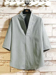 kimono shirt in sage green featuring plus-size and relaxed fit