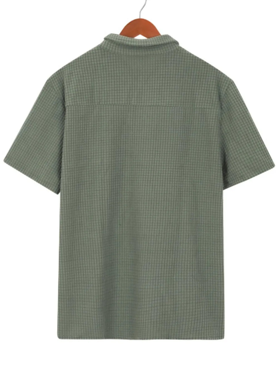 Men's Plus Size Short Sleeve Polo Shirt in Black
