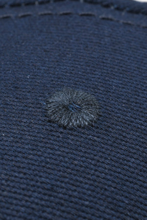 Navy cotton twill baseball cap with embroidered detail