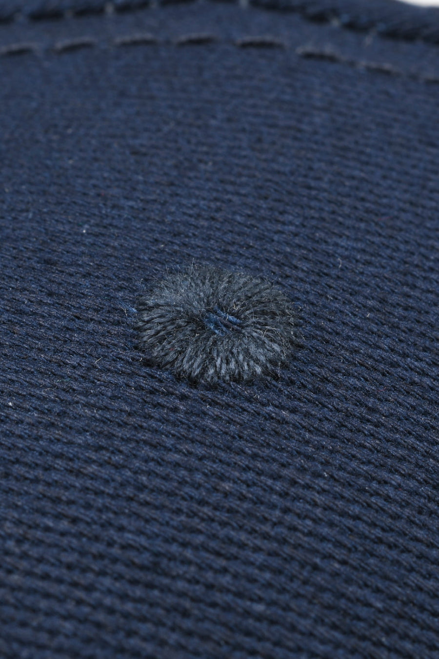 Navy cotton twill baseball cap with embroidered detail
