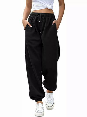 Loose Fit Drawstring Joggers in Purple