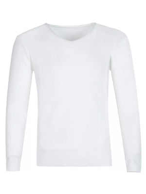 Men's Plus Size Solid Color Long Sleeve Knit Top in Navy, view 13