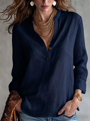 Black Button Detail Long Sleeve Shirt