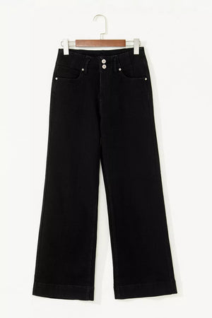 2-button High Waist Flared Jeans option 6