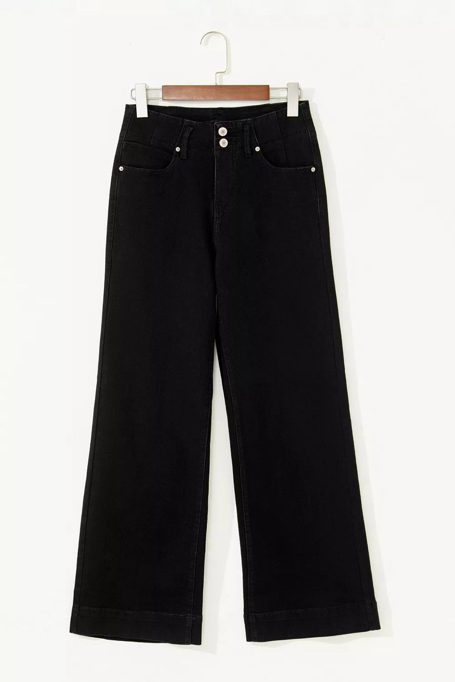2-button High Waist Flared Jeans option 6