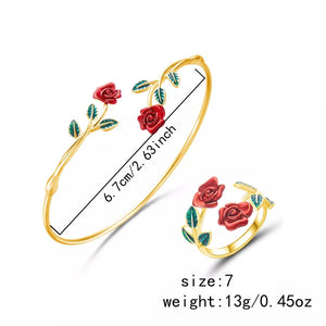 Jewelry Set featuring floral in gold with 18K Rose Gold-Plated, 18K Gold-Plated, Alloy, Copper Care instructions: Avoid we