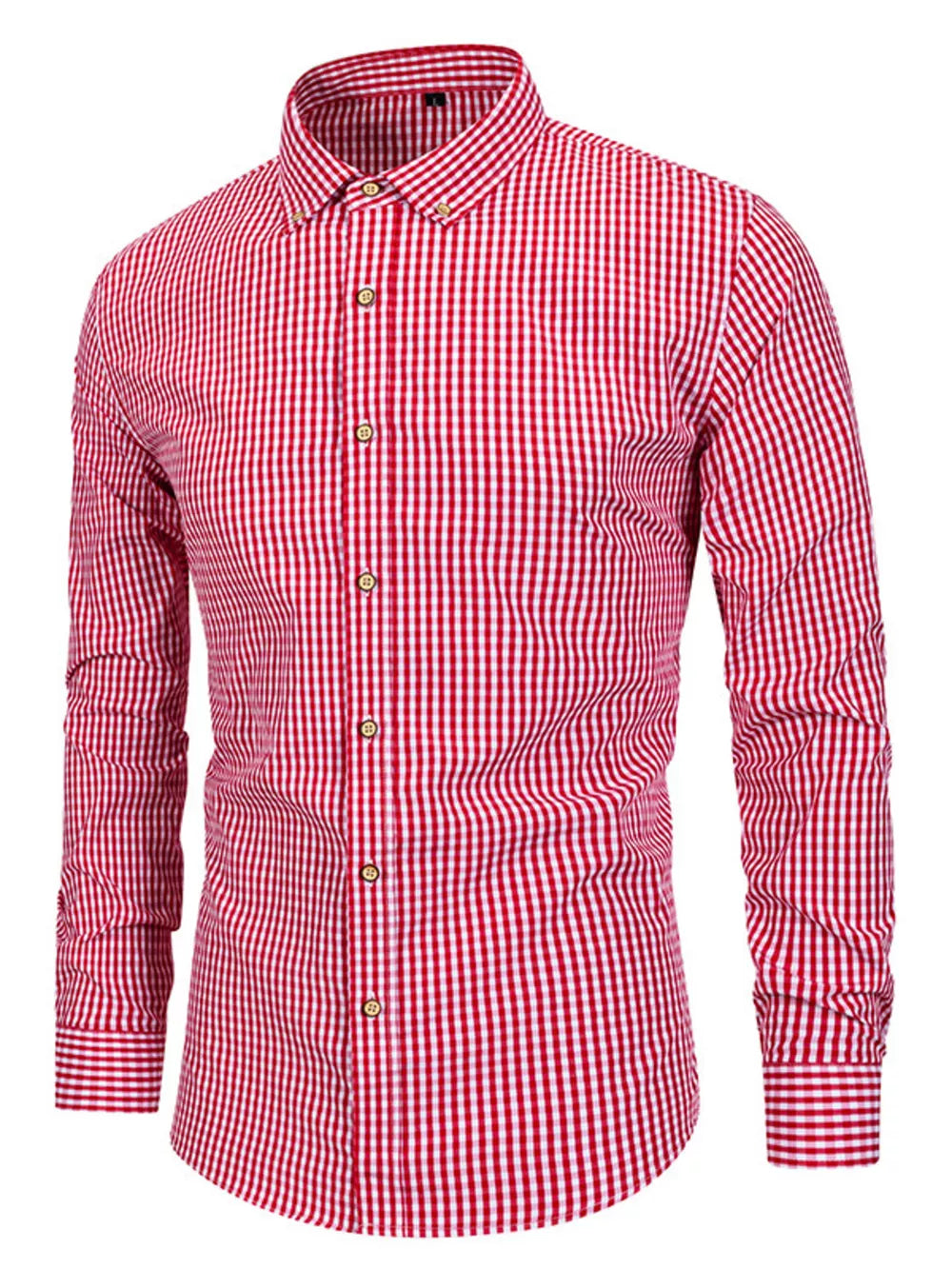 button-down shirt in Light Blue with gingham and button-down collar