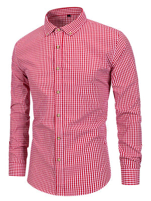 button-down shirt in Light Blue with gingham and button-down collar