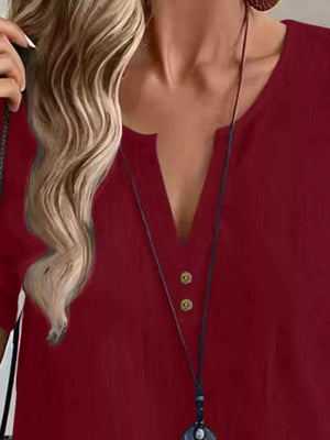 Navy Blue relaxed blouse with v-neck
