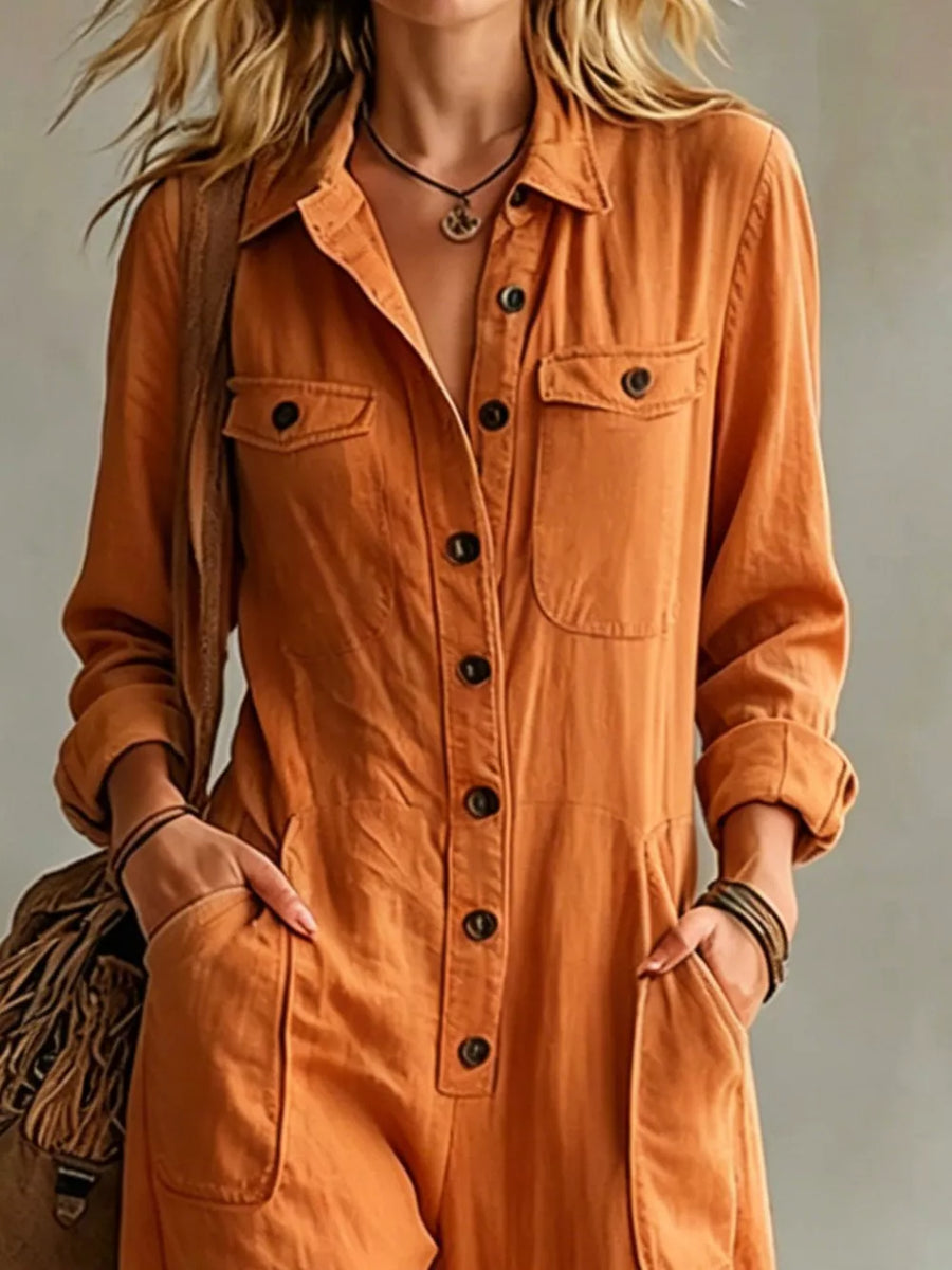 100% polyester Care instructions: Machine wash cold jumpsuit in kelly green with relaxed silhouette