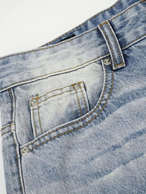Men S Washed Wide Leg Jeans option 5