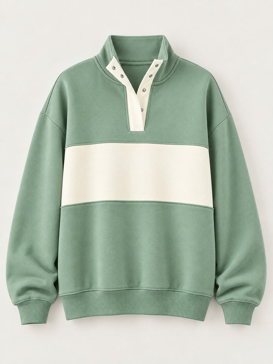 Polyester 95% Care instructions: Machine wash sweatshirt in Gum Leaf with relaxed silhouette
