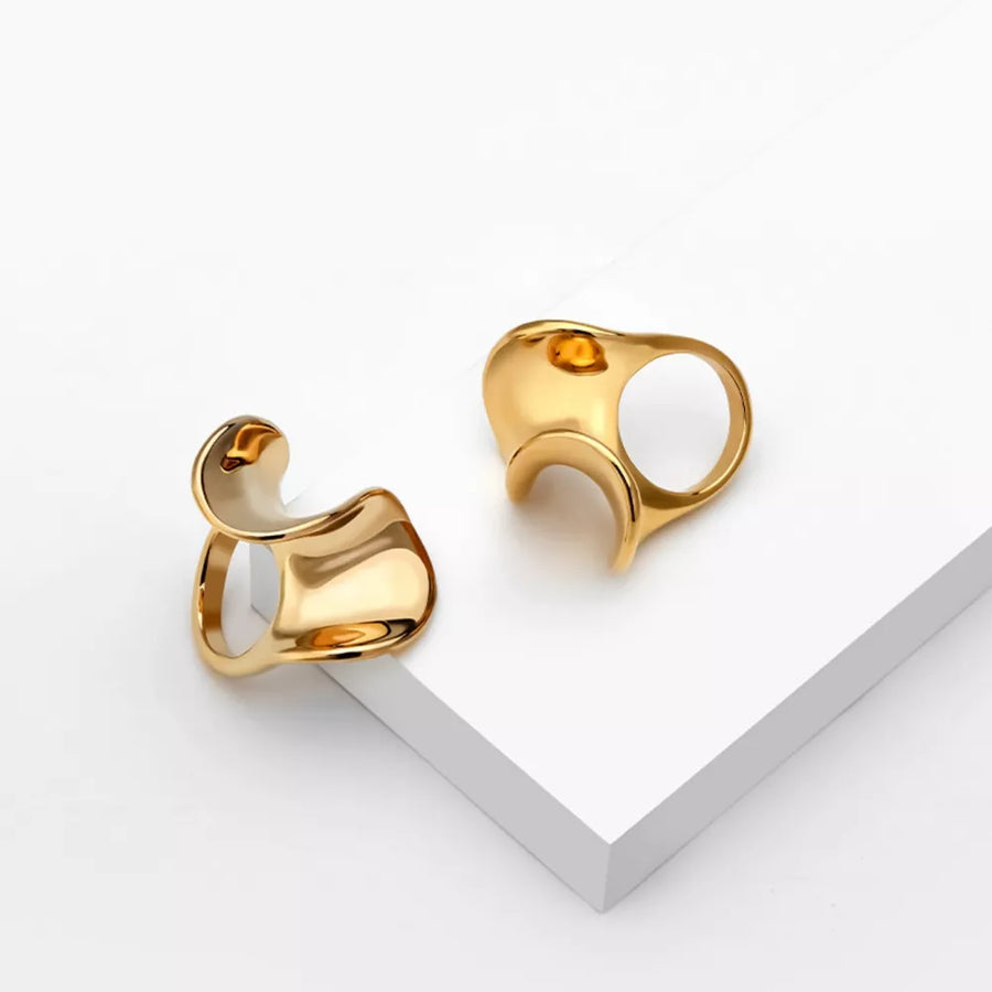 Gold ring featuring gold-plated and geometric