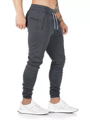 Men's Drawstring Slim Fit Joggers in Grey, view 11