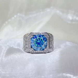 925 Sterling Silver Geometric Solitaire Moissanite Ring option 4