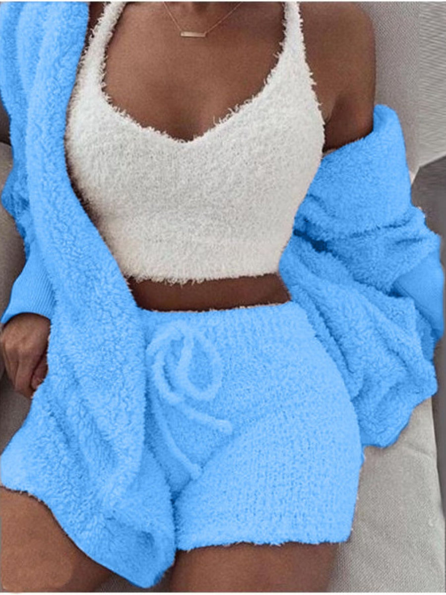 pajama set in Grey with drawstring and mini