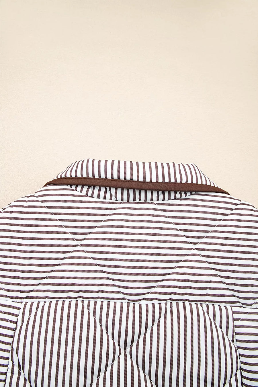 Striped Quilted Snap Button Vest option 8