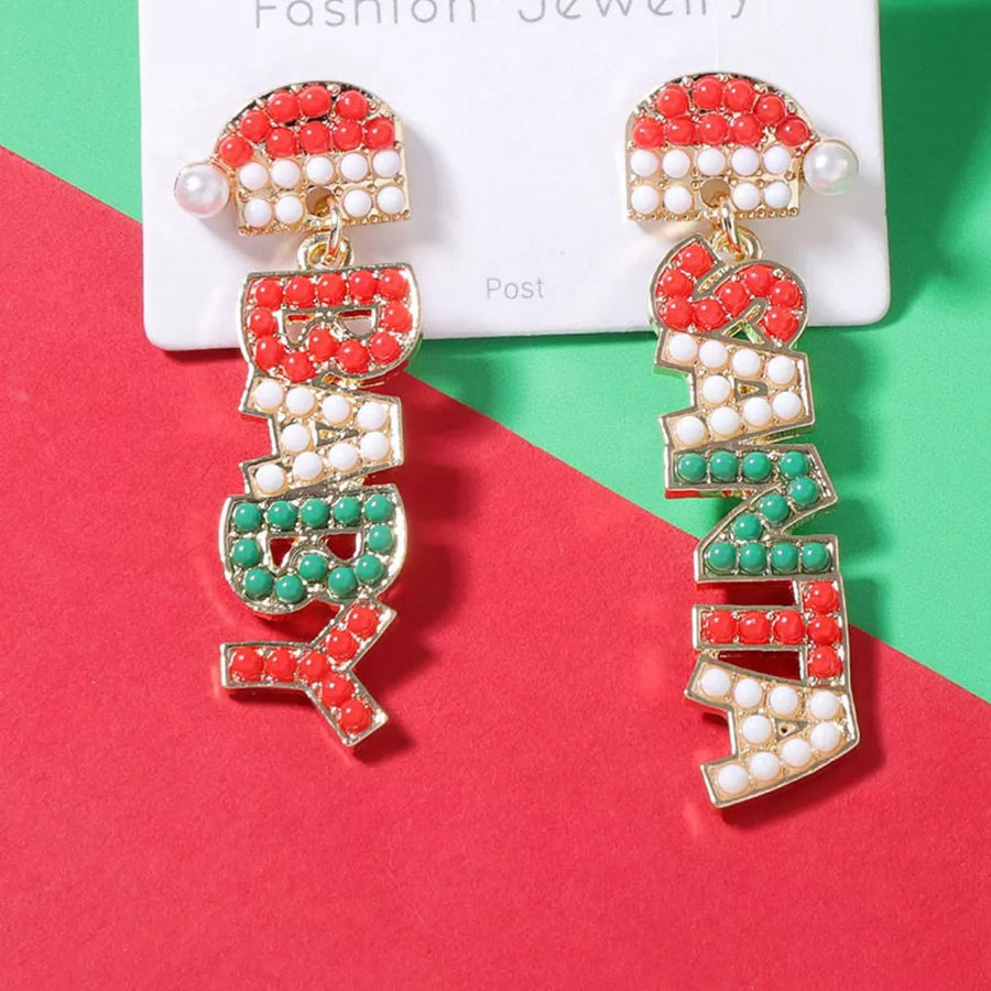 gold earrings featuring beaded and novelty