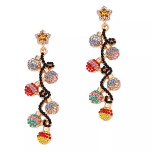 blue earrings with long and post-back