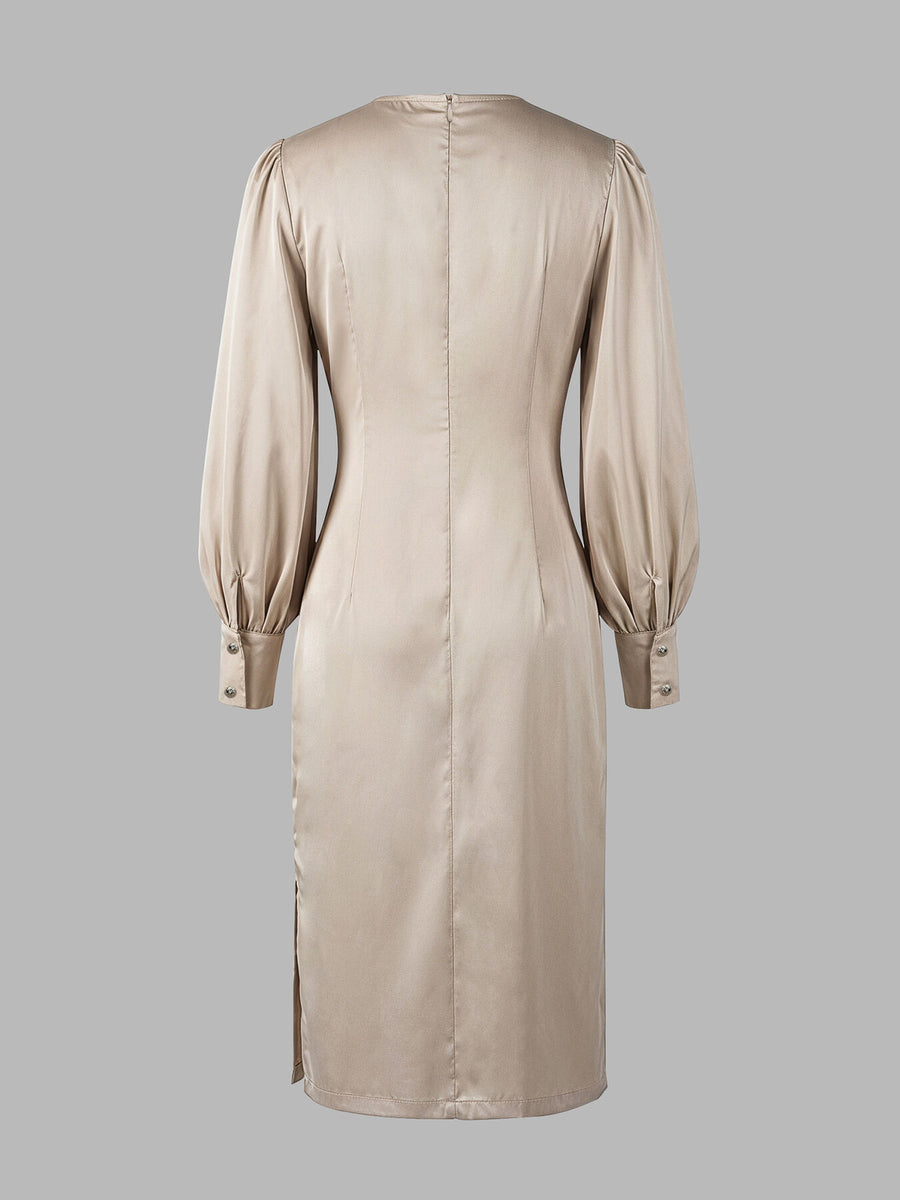 light beige midi dress