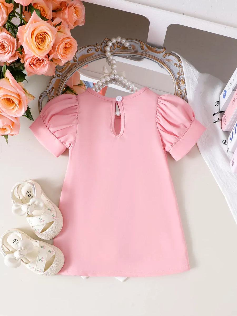 Children's Bow Puff Sleeve Dress option 6