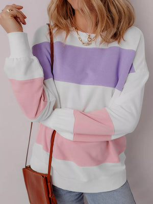 Colorblock Patchwork Drop Shoulder Sweatshirt option 6