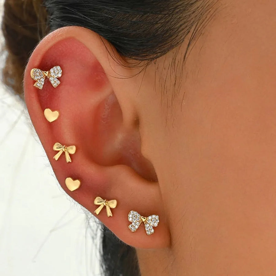 clear earrings featuring 6-piece set and motif